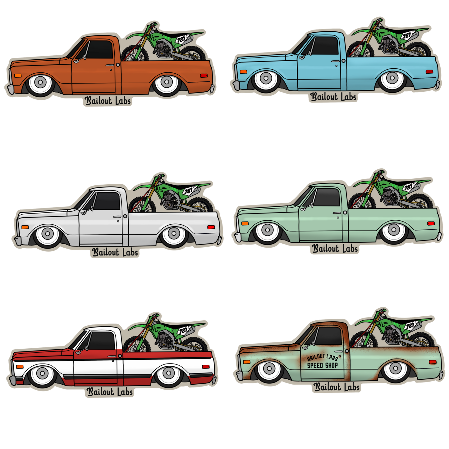 Bailout Labs Speed Shop Sticker Pack